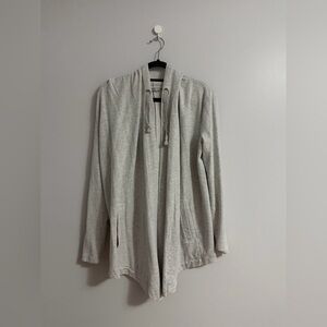 Athleta Light Gray Hooded Cardigan
